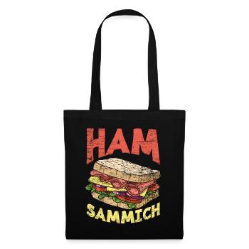 Jambon Pain Sandwich drôle - Sac en tissu - noir - Devant