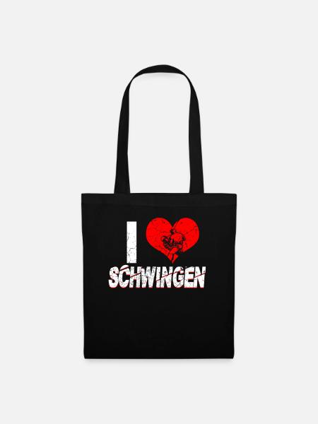 Ich liebe Schwingen - Stoffbeutel - Schwarz