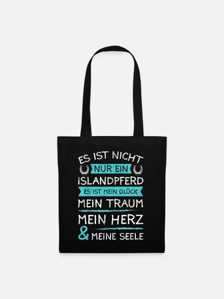 Islandpferd Isländer Spruch - Stoffbeutel - Schwarz