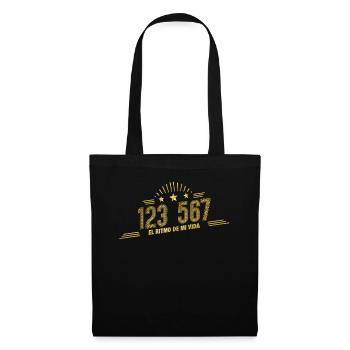 Salsera und Salsero tanzen Salsa - Stoffbeutel - Schwarz - Vorne