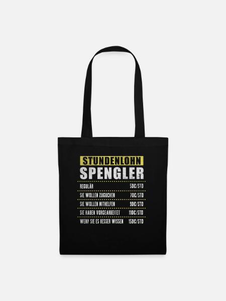 Stundenlohn Spengler - Stoffbeutel - Schwarz