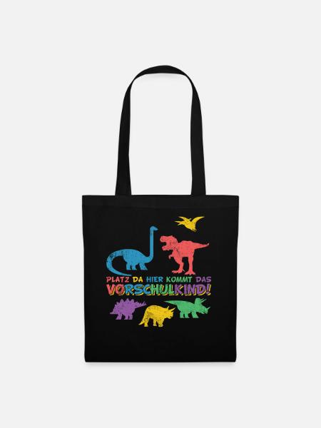 Vorschule Vorschulkind Dino Dinosaurier - Stoffbeutel - Schwarz