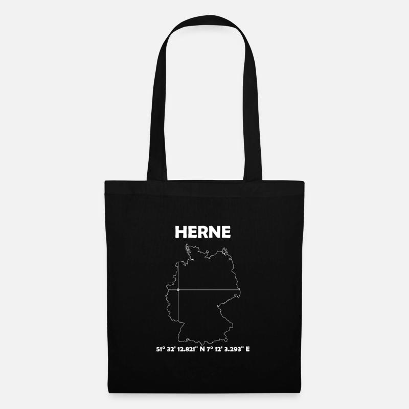 Herne Karte - Stoffbeutel - Schwarz