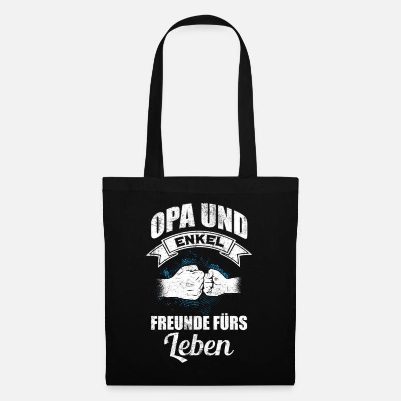 Opa und Enkel Geschenk lustig Opa Spruch Geschenk - Stoffbeutel - Schwarz