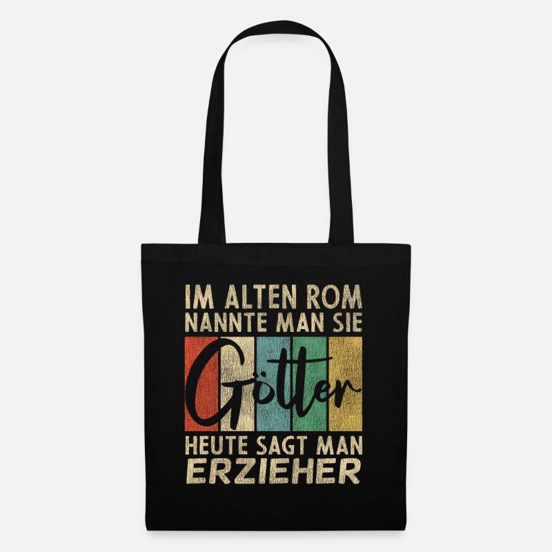 Lustige Erzieher Sprüche - Stoffbeutel - Schwarz
