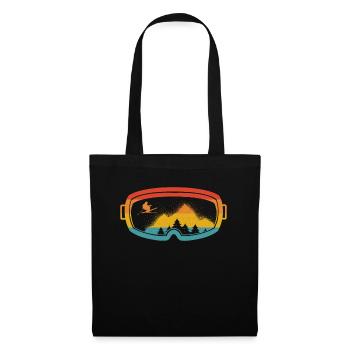Vintage Rétro skieur cadeau lunettes de ski - Sac en tissu - noir - Devant