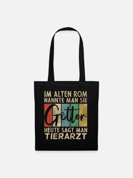 Lustige Tierarzt Sprüche - Stoffbeutel - Schwarz