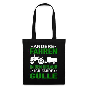 Landwirt Bauernhof Bauer Gülle fahren Güllewagen - Stoffbeutel - Schwarz - Vorne