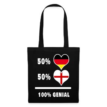 Allemagne et Angleterre 100 % Genial / Cadeau - Sac en tissu - noir - Devant