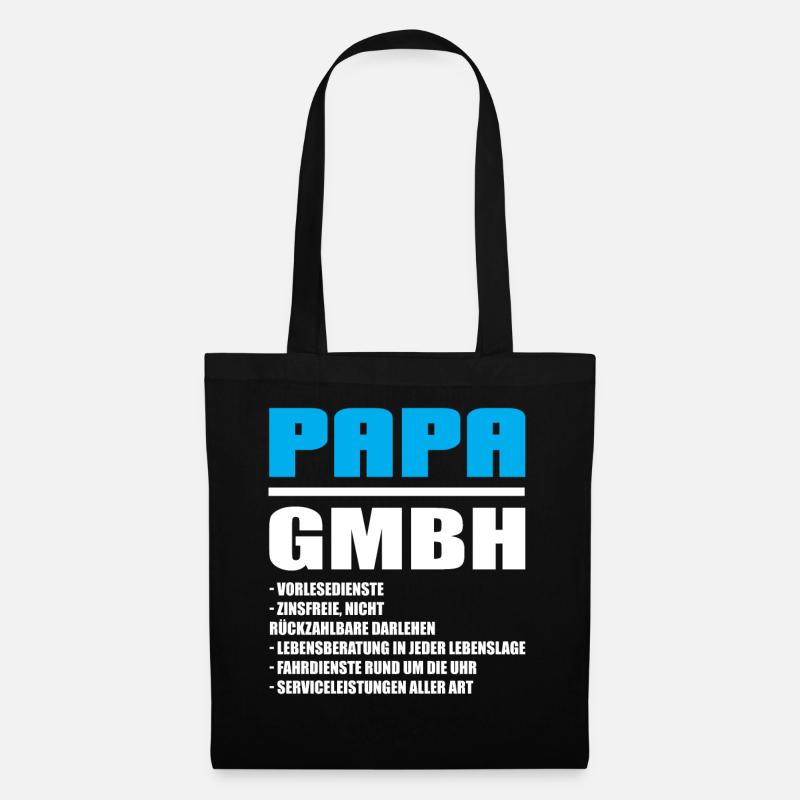 Papa GmbH - Lustige Väter Geschenkideen - Stoffbeutel - Schwarz