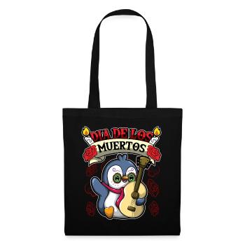 Dia De Los Muertos Animals Penguin - Stoffbeutel - Schwarz - Vorne