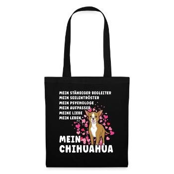Mein Chihuahua Hundehalter Hundeliebhaber - Stoffbeutel - Schwarz - Vorne