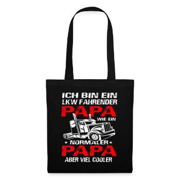 LKW Kraftfahrer Fernfahrer LKW-Fahrer Papa - Stoffbeutel - Schwarz - Vorne