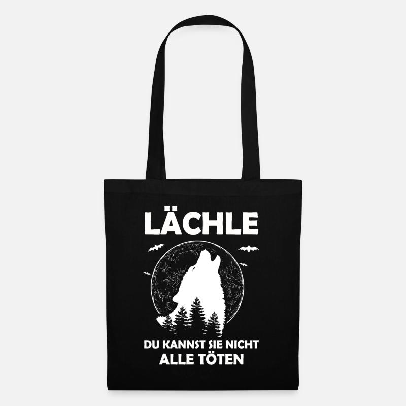 Wolf Tshirt Anführer Führer Rudel Leitwolf Chef - Stoffbeutel - Schwarz