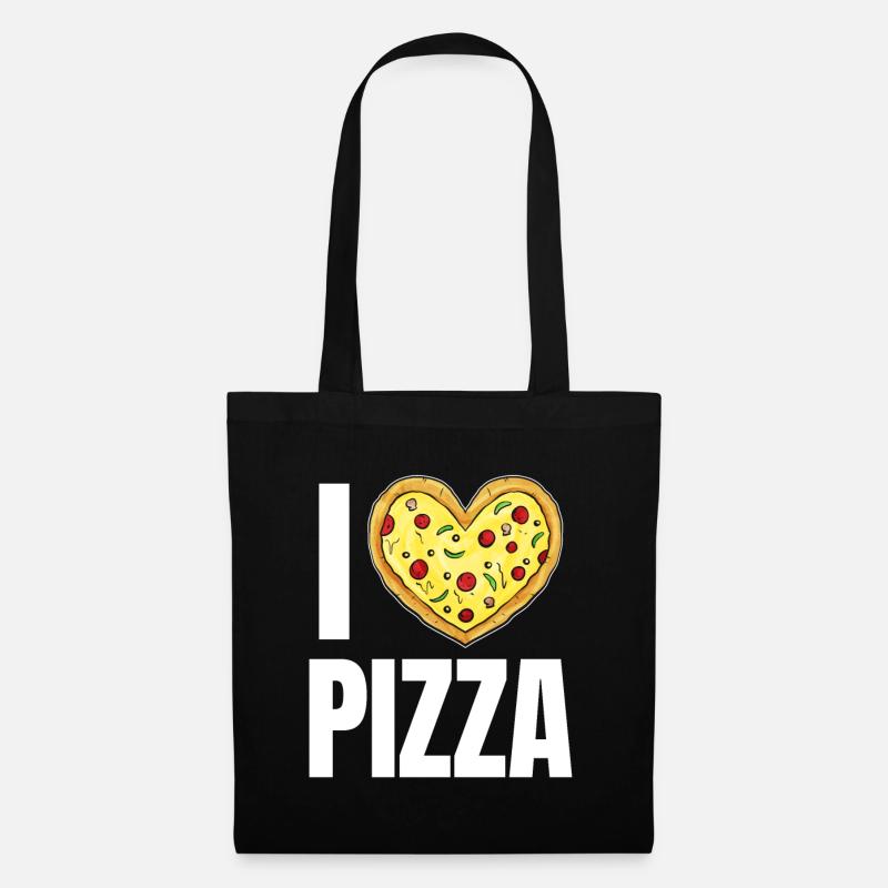 Es Ist Pizza-Zeit Mit Leckerer Pizza - Stoffbeutel - Schwarz