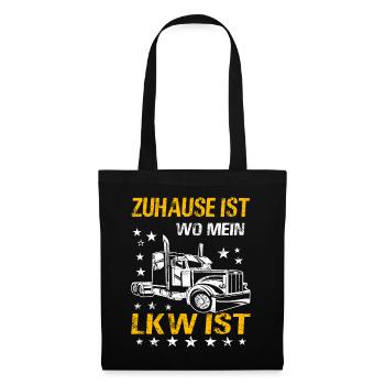Zuhause Ist Wo Mein LKW - Kraftfahrer LKW-Fahrer - Stoffbeutel - Schwarz - Vorne