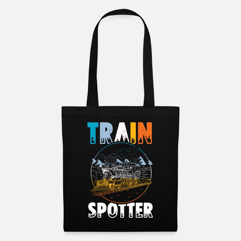 Eisenbahn Bahnhof Zug Train Spotter - Stoffbeutel - Schwarz