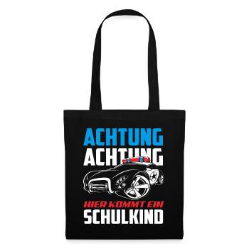 Polizei Polizist 1. Klasse Einschulung Geschenk - Stoffbeutel - Schwarz - Vorne