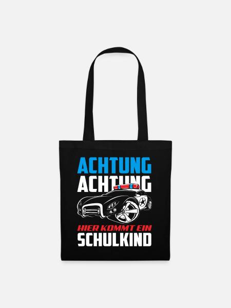 Polizei Polizist 1. Klasse Einschulung Geschenk - Stoffbeutel - Schwarz