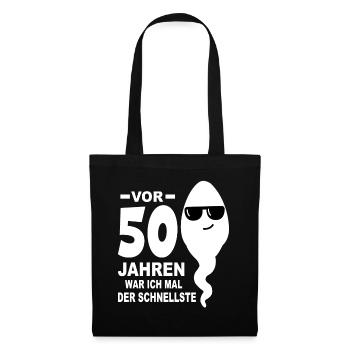50. Geburtstag 50. Jahrestag 50 Jahre 50. Jubiläum - Stoffbeutel - Schwarz - Vorne