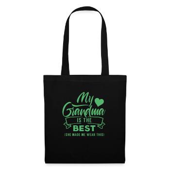 Meine Oma ist die Beste Großmama Großmutter Omi - Stoffbeutel - Schwarz - Vorne