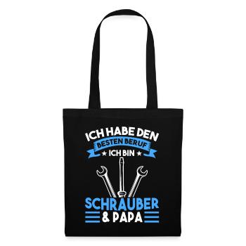 Mechatroniker Papa Vater Vatertag Schrauber - Stoffbeutel - Schwarz - Vorne