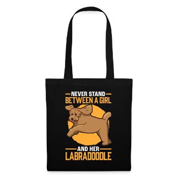 Girls with Labradoodle Australia Goldendoodle - Tote Bag - black - Front