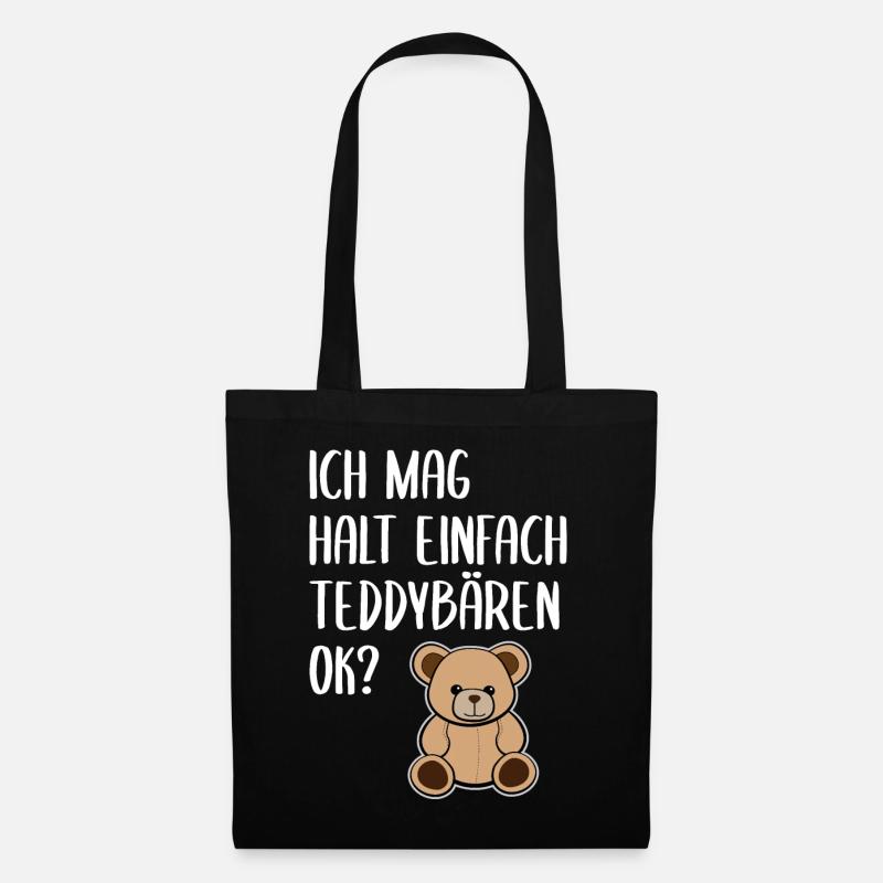 Teddybär Lustiger Spruch Teddy Plüsch Bär Geschenk - Stoffbeutel - Schwarz