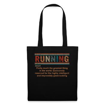 Running Noun Shirt, Running Definition Tee, Drôle - Sac en tissu - noir - Devant