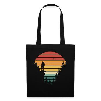 Hiker Hiking Rétro Vintage - Sac en tissu - noir - Devant