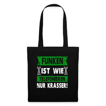 Funkamateur Funker Amateurfunk Amateurfunker - Stoffbeutel - Schwarz - Vorne