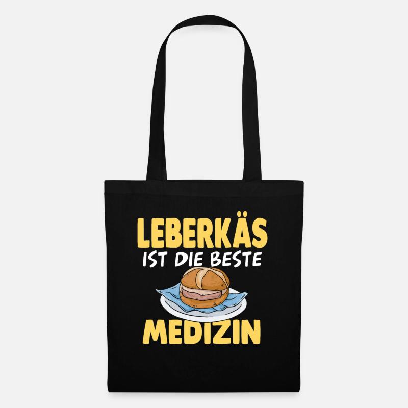Leberkäse Leberkäs Fleischkäse - Stoffbeutel - Schwarz