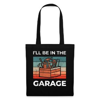Ill Be In The Garage Vintage Garage Funny Car - Tote Bag - black - Front