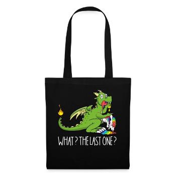 Wie das letzte Einhorn T-rex isst Einhorn Dino - Stoffbeutel - Schwarz - Vorne