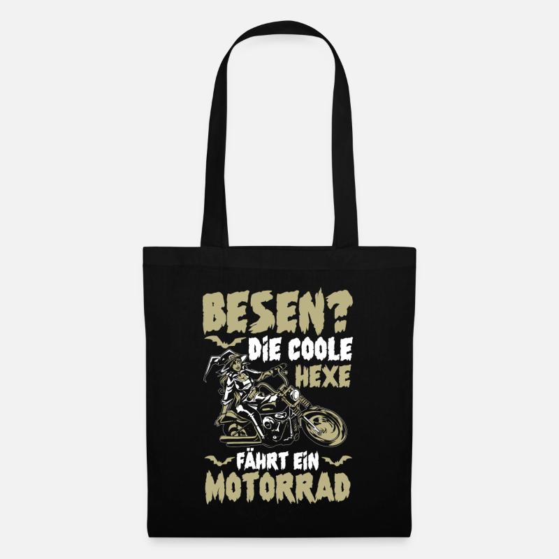 Hexen Motorrad Biker Halloween - Stoffbeutel - Schwarz