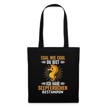 Seepferdchen bestanden - Stoffbeutel - Schwarz - Vorne
