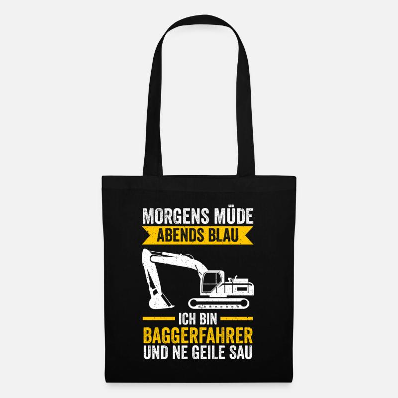 Baggerfahrer Tiefbau Bagger - Stoffbeutel - Schwarz