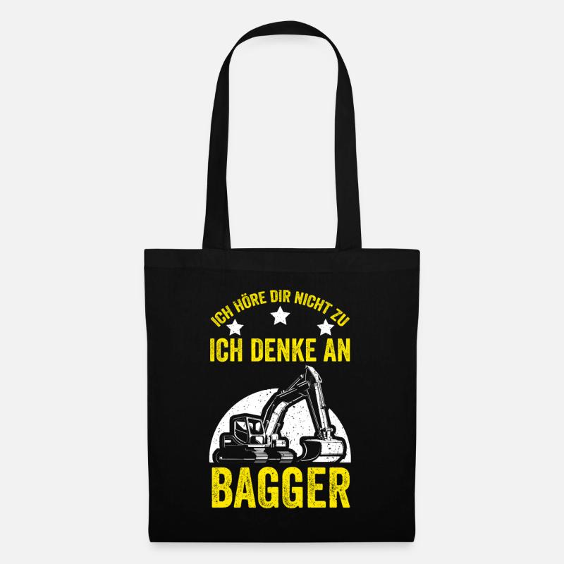 Baggern Baggerfahrer Bagger - Stoffbeutel - Schwarz