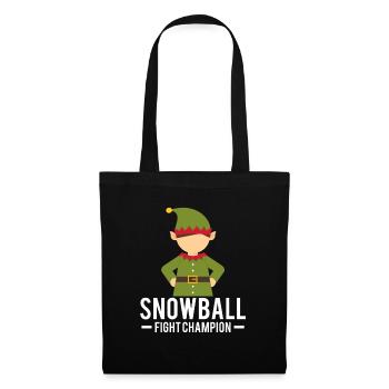 Eleven Christmas Elves Snowball Fight - Tote Bag - black - Front
