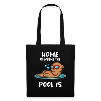 Home is where the pool is - Stoffbeutel - Schwarz - Vorne