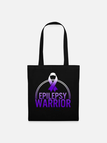 Epilepsie Warrior Awareness Shirt, Anfall - Stoffbeutel - Schwarz
