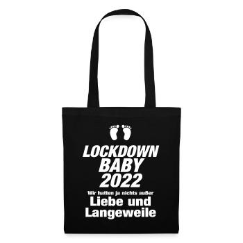 Lockdown Baby 2022 Liebe Langeweile Babyfüße Kind - Stoffbeutel - Schwarz - Vorne