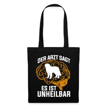 DerArzt sagt es ist unheilbar Hund - Stoffbeutel - Schwarz - Vorne