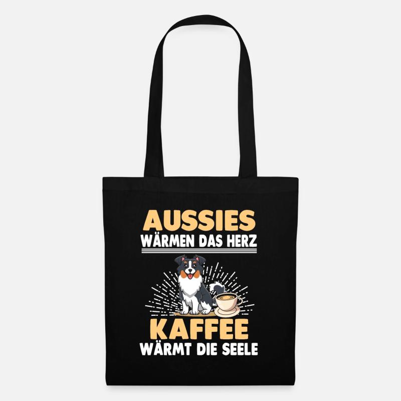 Hunde Sprüche Aussie Australian Shepherd - Stoffbeutel - Schwarz
