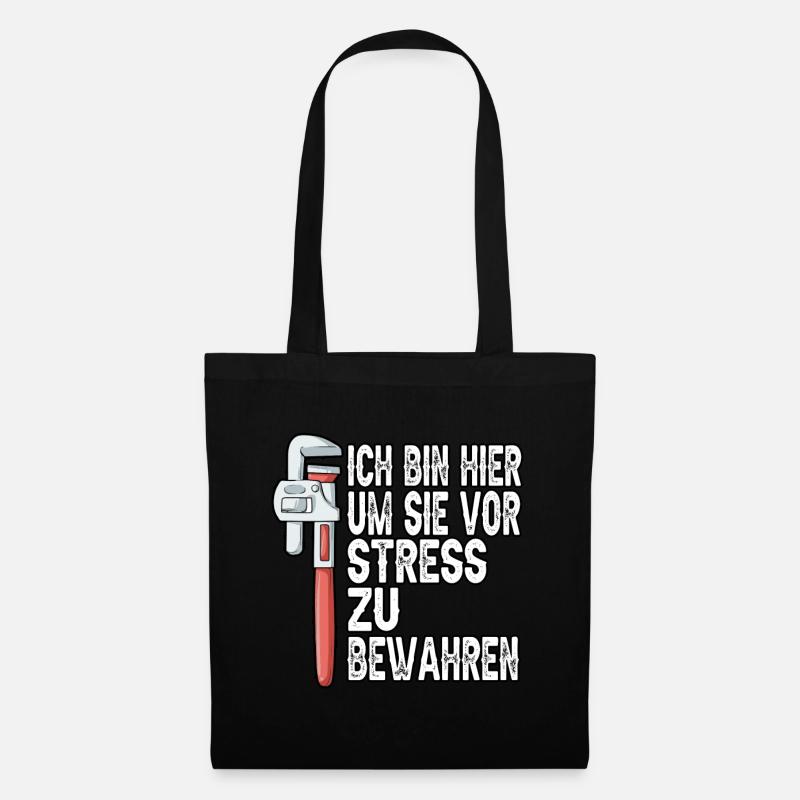 Klempner Sanitär Handwerker Gas Wasser Scheiße - Stoffbeutel - Schwarz