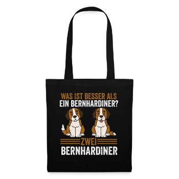 Zwei Bernhardiner Hund Bernhardiner - Stoffbeutel - Schwarz - Vorne