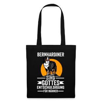 Lustige Sprüche Bernhardiner - Stoffbeutel - Schwarz - Vorne