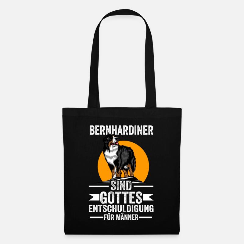 Lustige Sprüche Bernhardiner - Stoffbeutel - Schwarz
