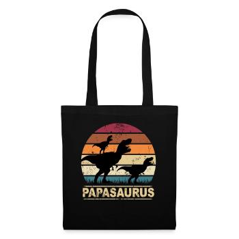 Papa Saurus Dino Jumeaux Papasaurus dinosaures - Sac en tissu - noir - Devant
