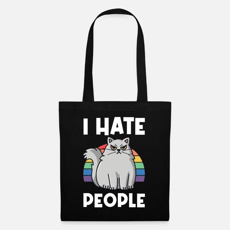 I Hat People Rainbow I Hate People Hate valentine - Stoffbeutel - Schwarz